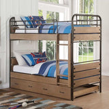 Oak Twin Industrial Bunk Bed - Homeroots - Flyclothing LLC
