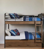 Oak Twin Industrial Bunk Bed - Homeroots - Flyclothing LLC