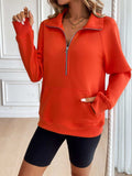 Ivy Lane Half Zip Raglan Sleeve Sweatshirt - Trendsi - Flyclothing LLC