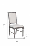 Set of Two Cream And Gray Upholstered Linen Dining Side Chairs - Homeroots - Flyclothing LLC