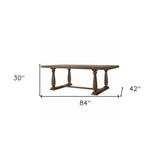 84" Brown Solid Wood Trestle Base Dining Table - Homeroots - Flyclothing LLC