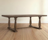 84" Brown Solid Wood Trestle Base Dining Table - Homeroots - Flyclothing LLC