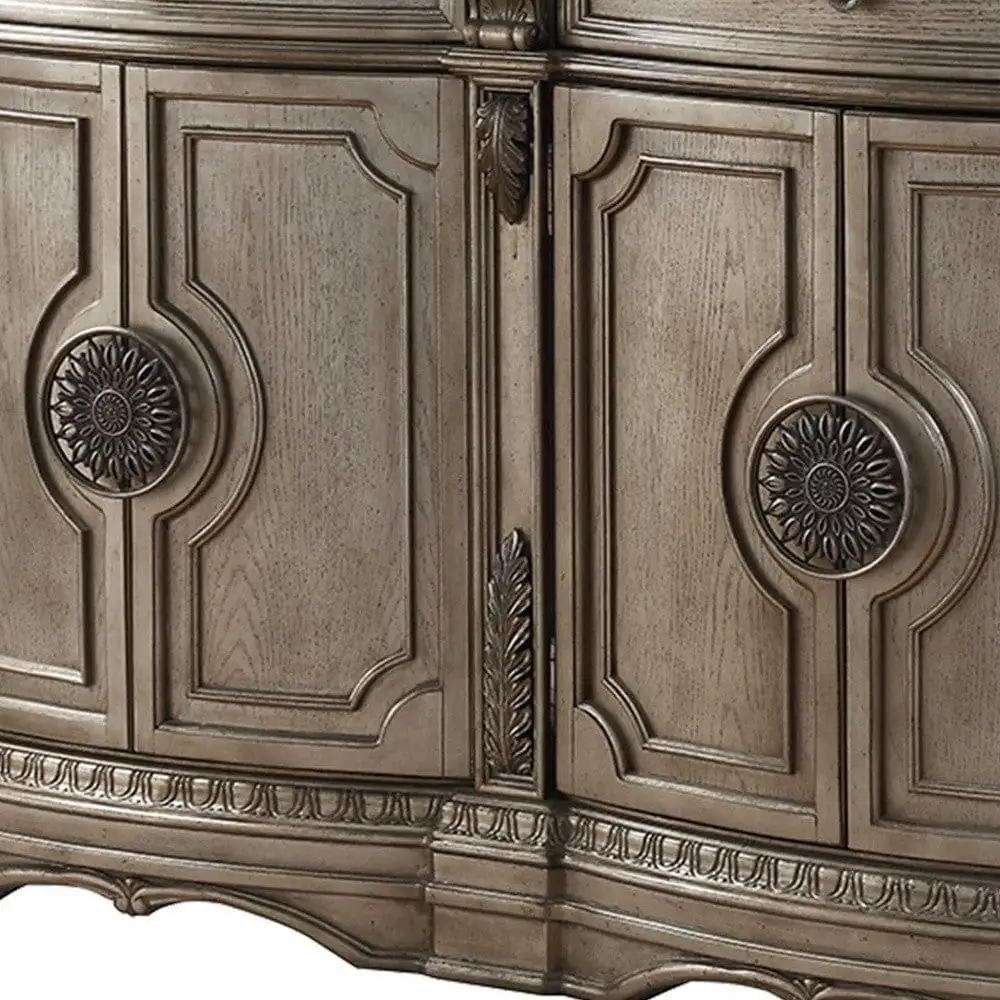 68" Champagne Solid Wood Two Drawer Sideboard - Homeroots - Flyclothing LLC