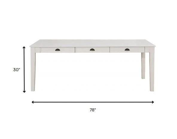 78" White Solid Wood Dining Table - Homeroots - Flyclothing LLC