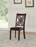 Set of Two Black Upholstered Faux Leather Cross Back Dining Side Chairs - Homeroots - Flyclothing LLC