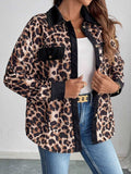 Leopard Collared Neck Button Up Shacket - Trendsi - Flyclothing LLC