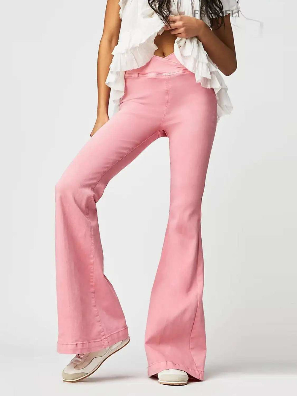 Asymmetric Waist Flare Jeans - Trendsi - Flyclothing LLC