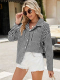 Striped Button Up Long Sleeve Shirt - Trendsi - Flyclothing LLC