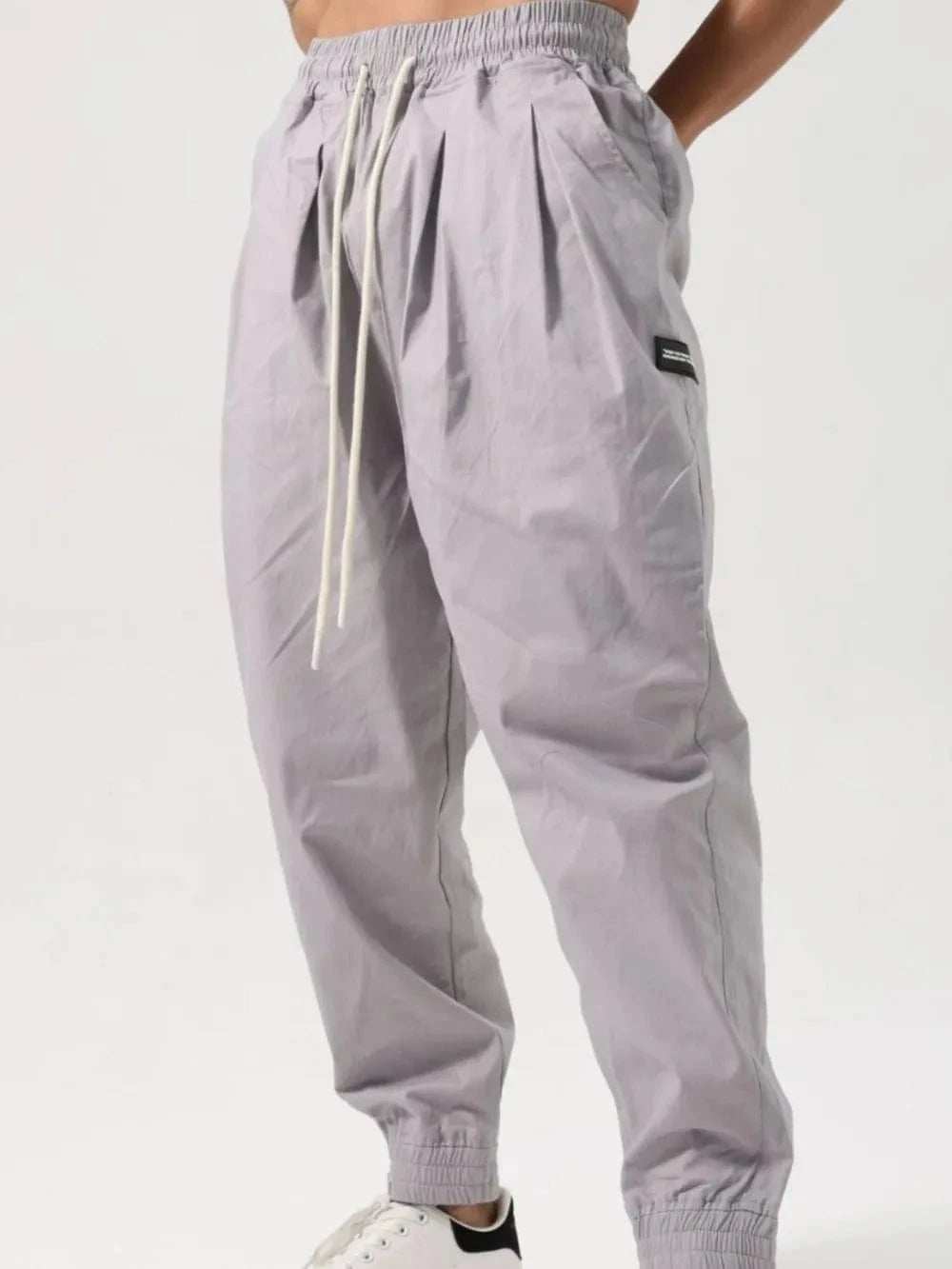 Men's Plus Size Drawstring Pocketed Active Pants - Trendsi - Flyclothing LLC