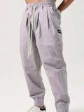 Men's Plus Size Drawstring Pocketed Active Pants - Trendsi - Flyclothing LLC