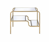 23" Gold And Clear Glass End Table With Two Shelves - Homeroots - Flyclothing LLC