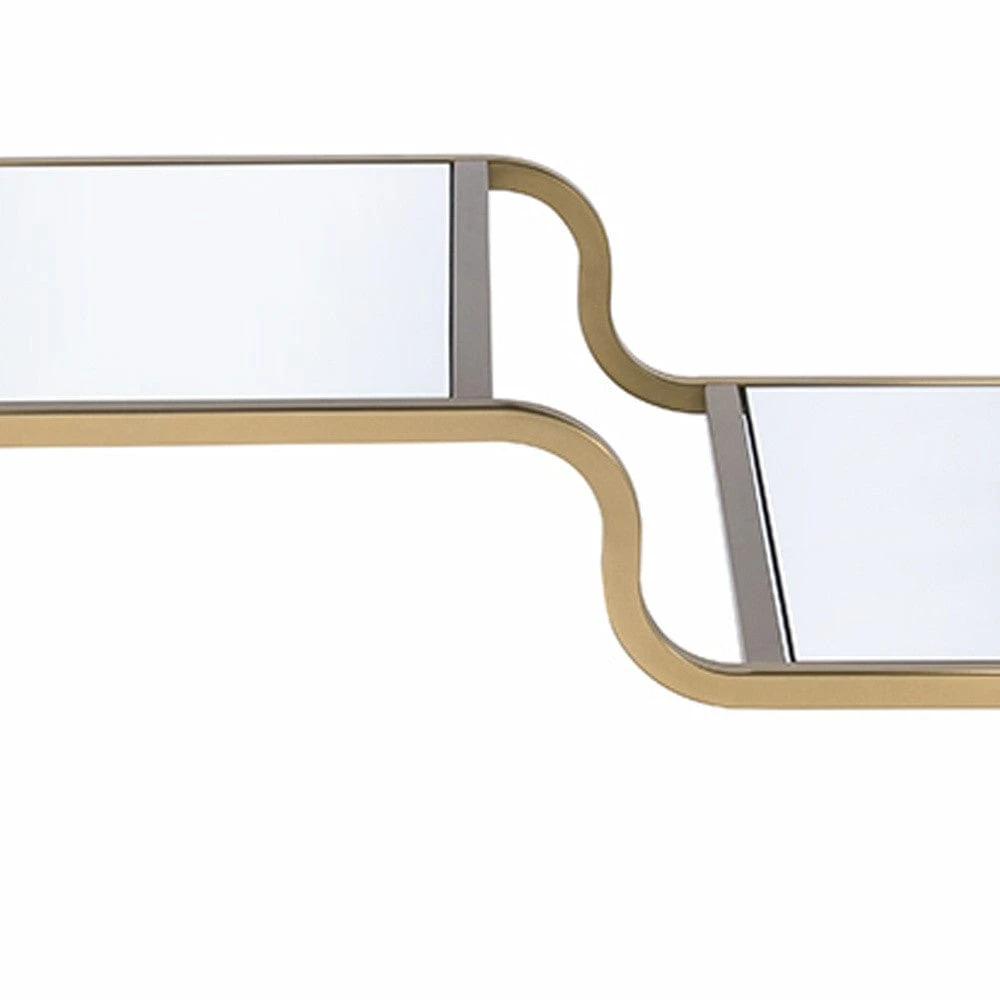 23" Gold And Clear Glass End Table With Two Shelves - Homeroots - Flyclothing LLC