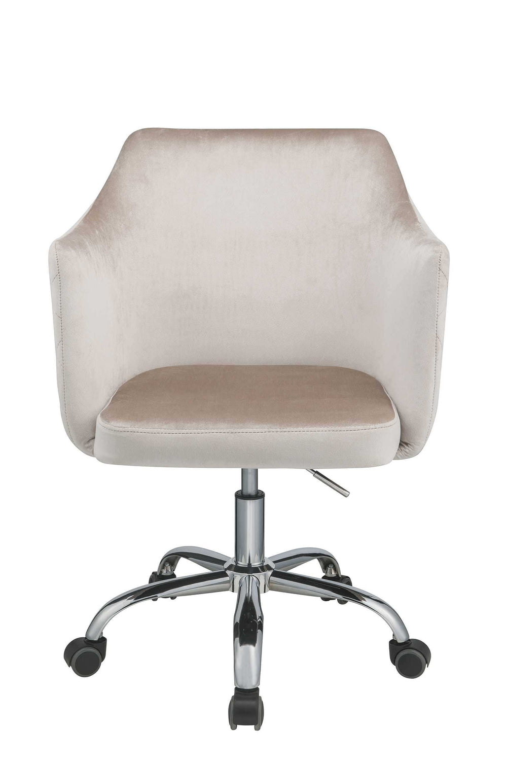 Champagne Fabric Seat Swivel Adjustable Task Chair Fabric Back Steel Frame - Homeroots - Flyclothing LLC