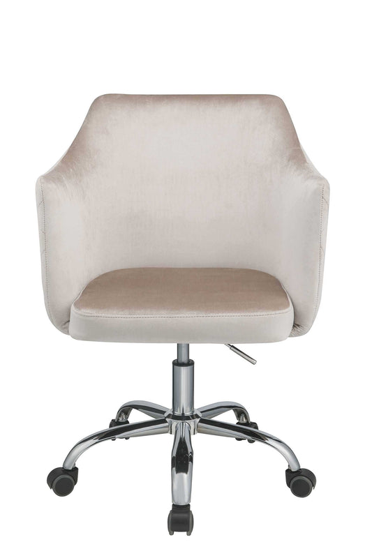 Champagne Fabric Seat Swivel Adjustable Task Chair Fabric Back Steel Frame - Homeroots - Flyclothing LLC