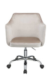 Champagne Fabric Seat Swivel Adjustable Task Chair Fabric Back Steel Frame - Homeroots - Flyclothing LLC