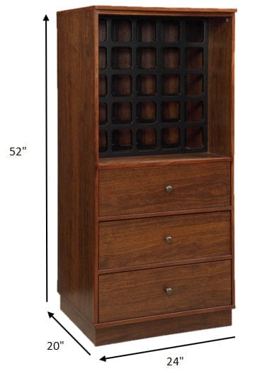 24" Brown Standard Display Stand With Three Drawers - Homeroots - Flyclothing LLC