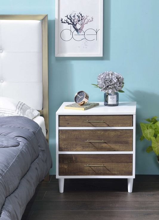 21" Brown Three Drawers Nightstand - Homeroots
