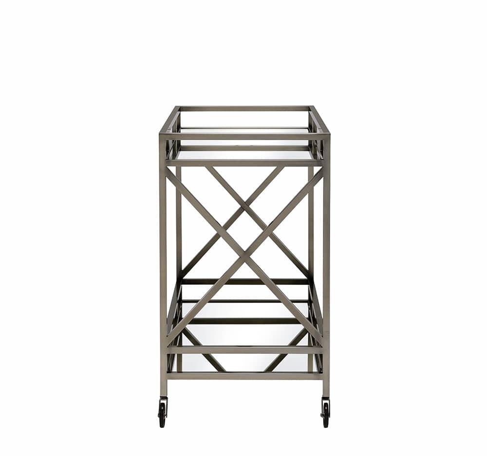 34" X 20" X 35" Antique Brass Metal Serving Cart - Homeroots - Flyclothing LLC