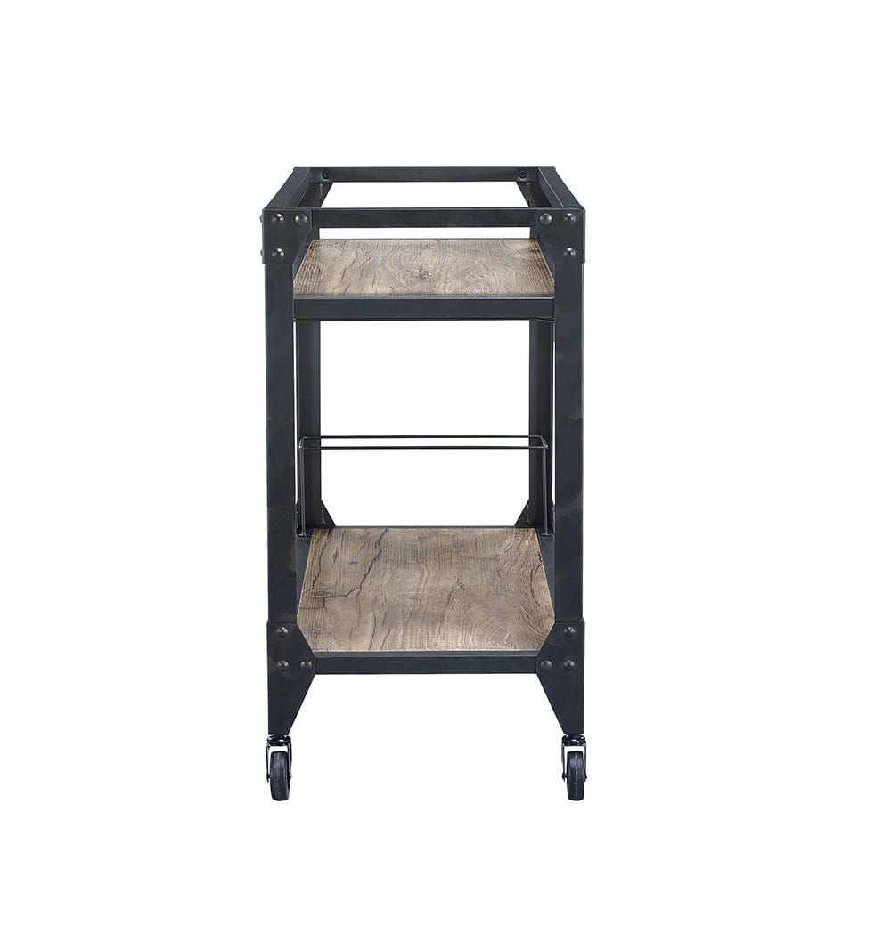 32" X 16" X 31" Black Metal Serving Cart - Homeroots - Flyclothing LLC