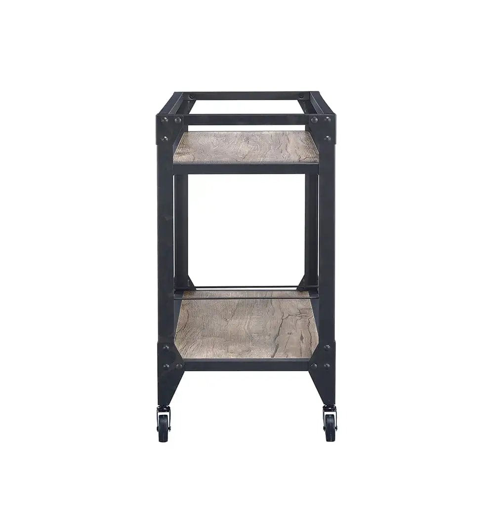 32" X 16" X 31" Black Metal Serving Cart - Homeroots - Flyclothing LLC