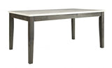 64" White And Gray Marble And Solid Wood Dining Table - Homeroots - Flyclothing LLC