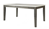 64" White And Gray Marble And Solid Wood Dining Table - Homeroots - Flyclothing LLC