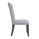 Set of Two Tufted Gray Upholstered Fabric Dining Side Chairs - Homeroots - Flyclothing LLC