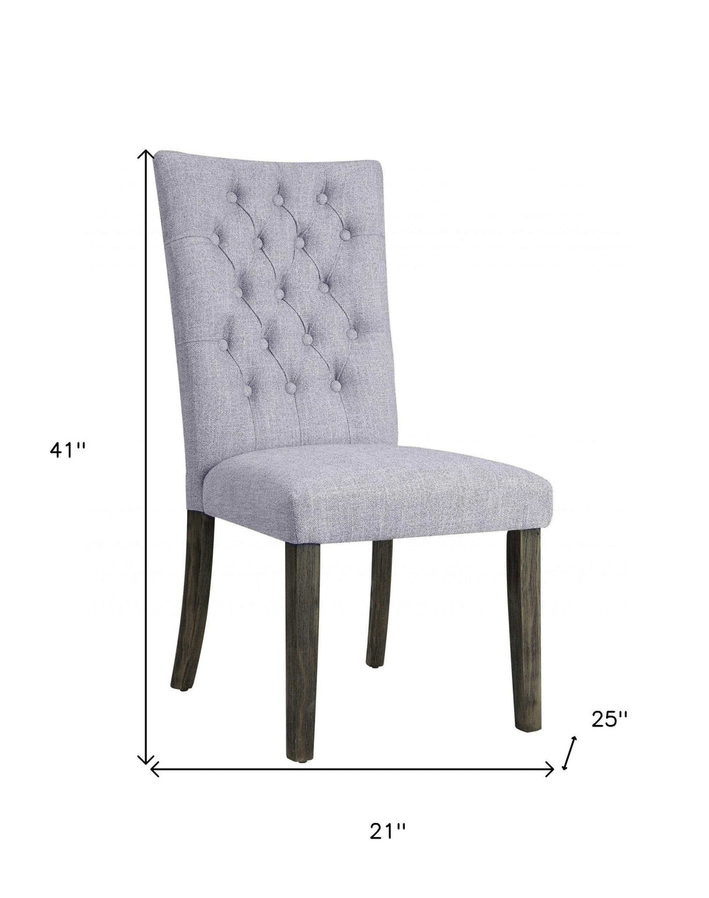 Set of Two Tufted Gray Upholstered Fabric Dining Side Chairs - Homeroots - Flyclothing LLC