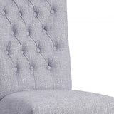 Set of Two Tufted Gray Upholstered Fabric Dining Side Chairs - Homeroots - Flyclothing LLC