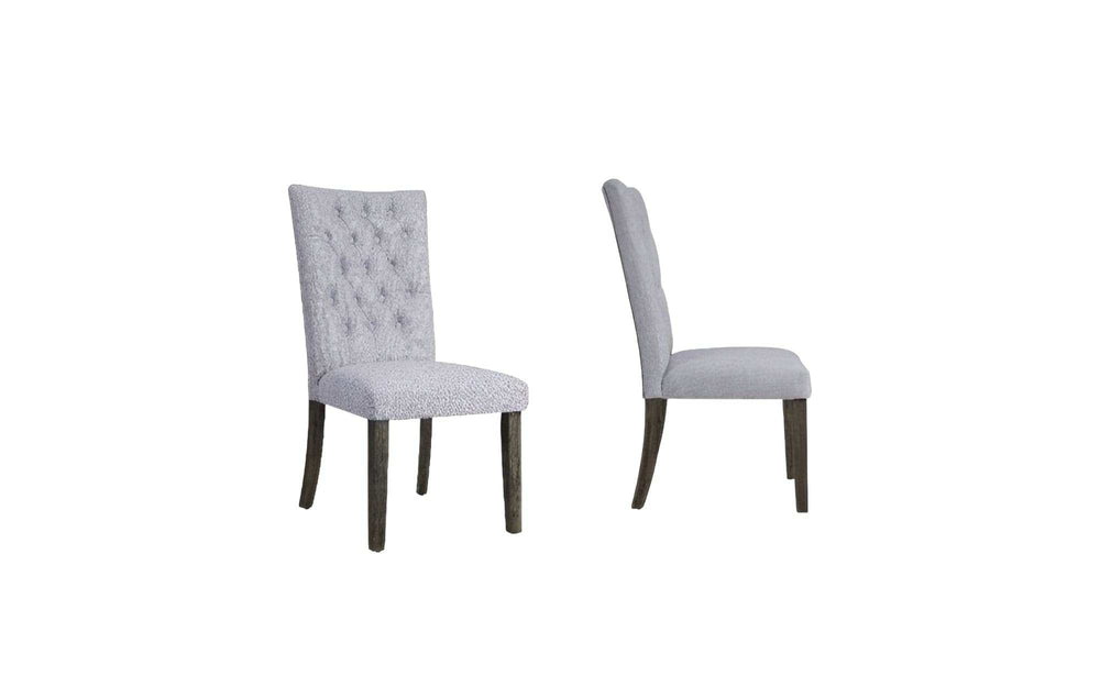 Set of Two Tufted Gray Upholstered Fabric Dining Side Chairs - Homeroots - Flyclothing LLC