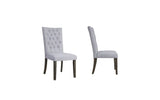 Set of Two Tufted Gray Upholstered Fabric Dining Side Chairs - Homeroots - Flyclothing LLC