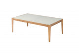 43" Off White And Natural Frosted Glass And Solid Wood Coffee Table - Homeroots - Flyclothing LLC