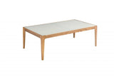 43" Off White And Natural Frosted Glass And Solid Wood Coffee Table - Homeroots - Flyclothing LLC