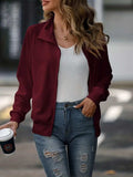 Zip Up Collared Neck Raglan Sleeve Jacket - Trendsi - Flyclothing LLC