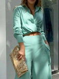 Full Size Long Sleeve Top and Pants Set Plus Size - Trendsi - Flyclothing LLC