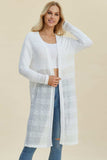 Double Take Full Size Open Front Longline Cardigan - Trendsi - Flyclothing LLC