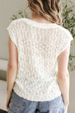 Notched Cap Sleeve Knit Top - Trendsi - Flyclothing LLC