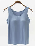 Full Size Wide Strap Modal Tank with Bra - Trendsi - Flyclothing LLC