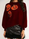 Halloween Pumpkin Round Neck Sweatshirt - Trendsi - Flyclothing LLC