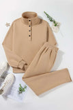 Half Snap Turtleneck Top and Pants Active Set - Trendsi - Flyclothing LLC
