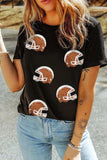 Sequin Round Neck Short Sleeve T-Shirt - Trendsi - Flyclothing LLC