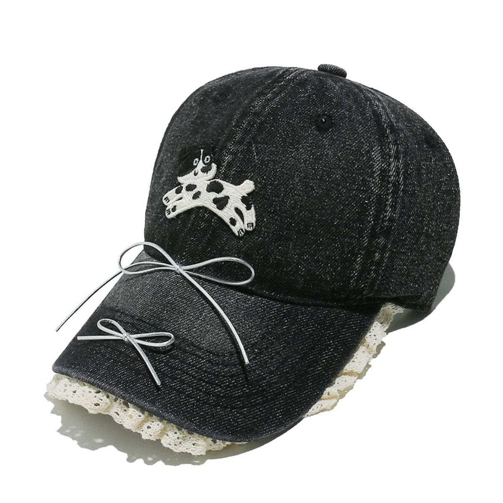 Dog Bow Adjustable Baseball Cap - Trendsi - Flyclothing LLC