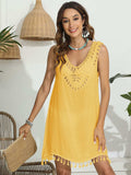 Tassel Scoop Neck Wide Strap Cover-Up - Trendsi - Flyclothing LLC