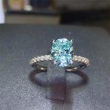 2 Carat Moissanite Zircon 925 Sterling Silver Ring - Trendsi - Flyclothing LLC