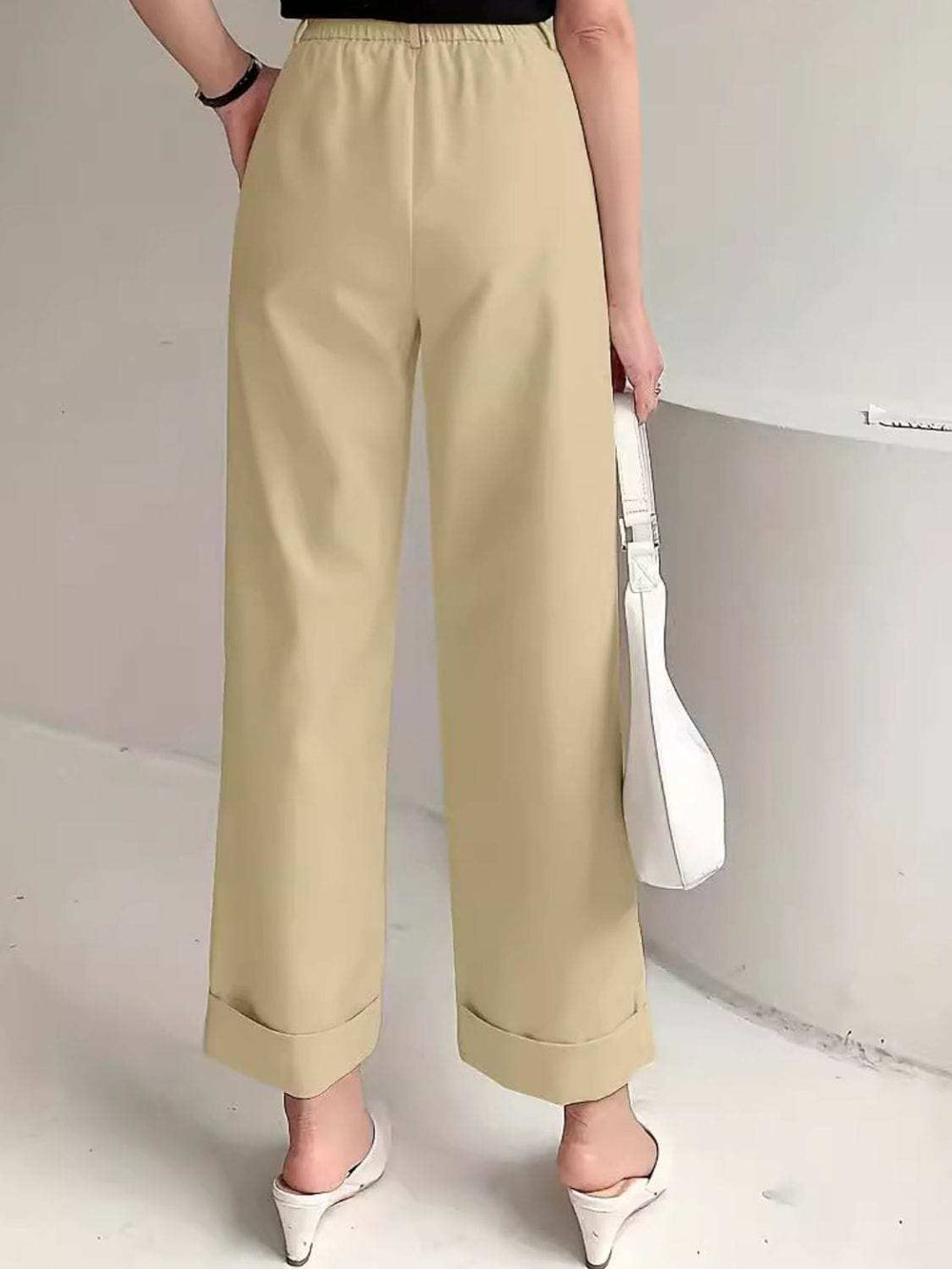 Full Size High Waist Pants - Trendsi - Flyclothing LLC