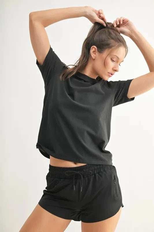 MONO B Round Neck Short Sleeve T-Shirt - Trendsi - Flyclothing LLC