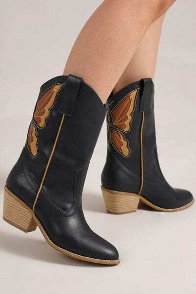 Beast Fashion Butterfly Cut Detail Point Toe Boots - Trendsi - Flyclothing LLC