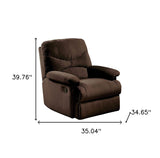35" Chocolate Microfiber Recliner - Homeroots - Flyclothing LLC