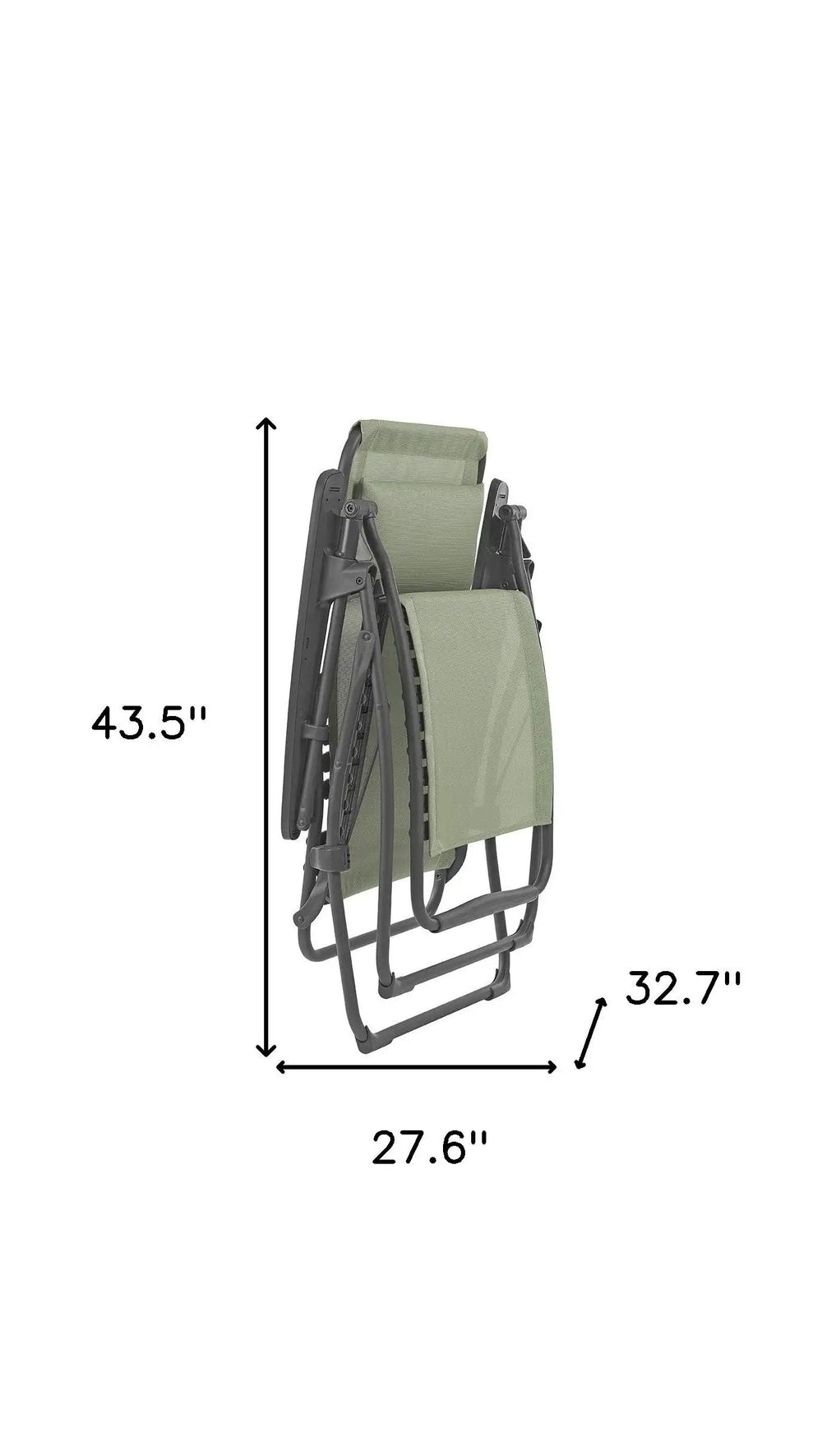 28" Green Steel Outdoor Zero Gravity Chair with Green Cushion - Homeroots - Flyclothing LLC
