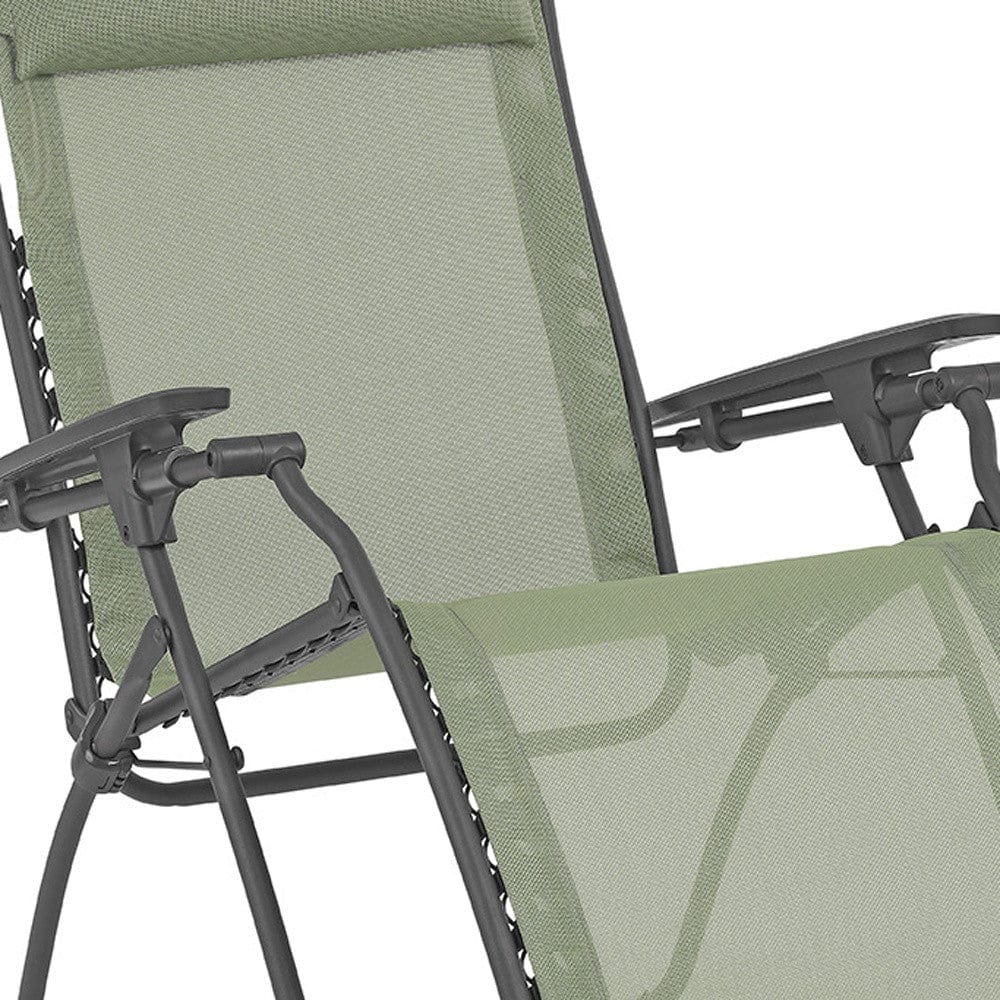 28" Green Steel Outdoor Zero Gravity Chair with Green Cushion - Homeroots - Flyclothing LLC